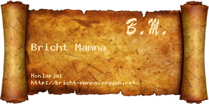 Bricht Manna névjegykártya